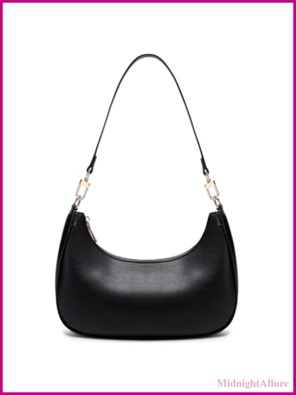 PU Leather Hobo Shoulder Bag Lightweight Zipper Underarm Purse for Dating